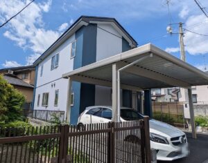 【盛岡市 屋根外壁塗装】ミッドナイトブルーの屋根×マウンテンブルーとクールグレイの2色外壁｜A様邸
